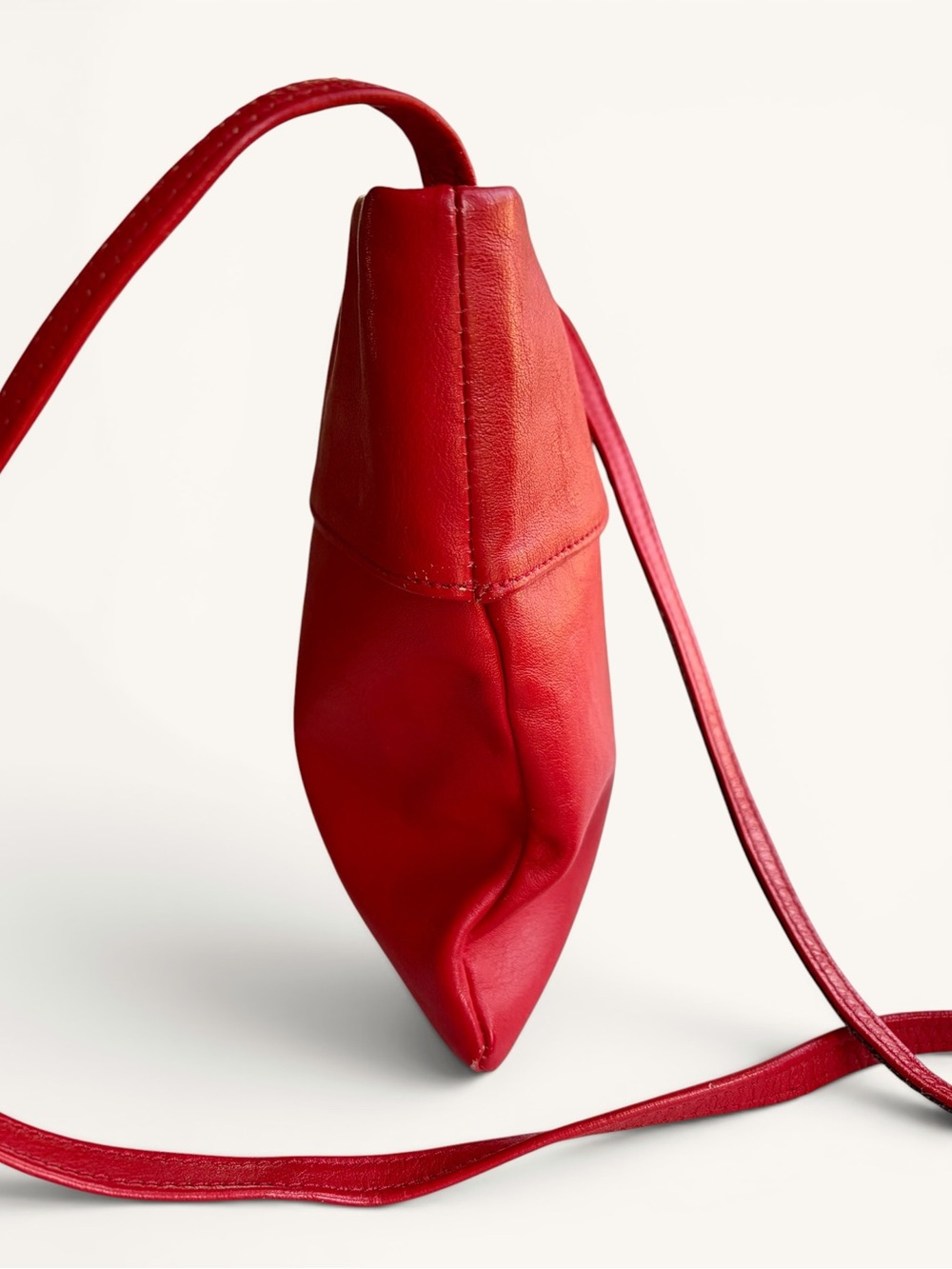 Vintage Red Leather Crossbody Bag - Bold Spirit Vintage - Picture 12 of 16